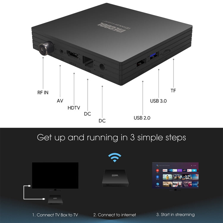 Mecool KT1 DVB S2 Android 10.0 Smart TV Set Top Box (UK Plug) - mosaccessories