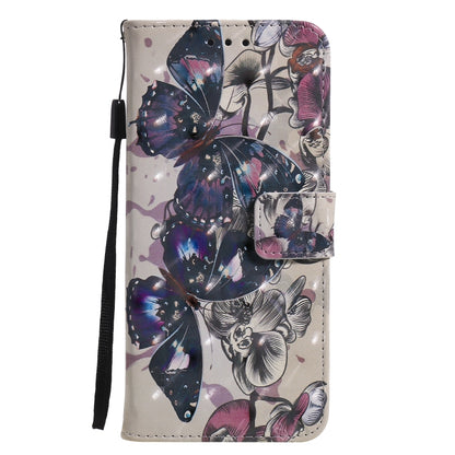 3D Painting Flip Leather Case with Card Slot & Lanyard (Black Butterflies) - For Samsung Galaxy S20 FE - mosaccessories