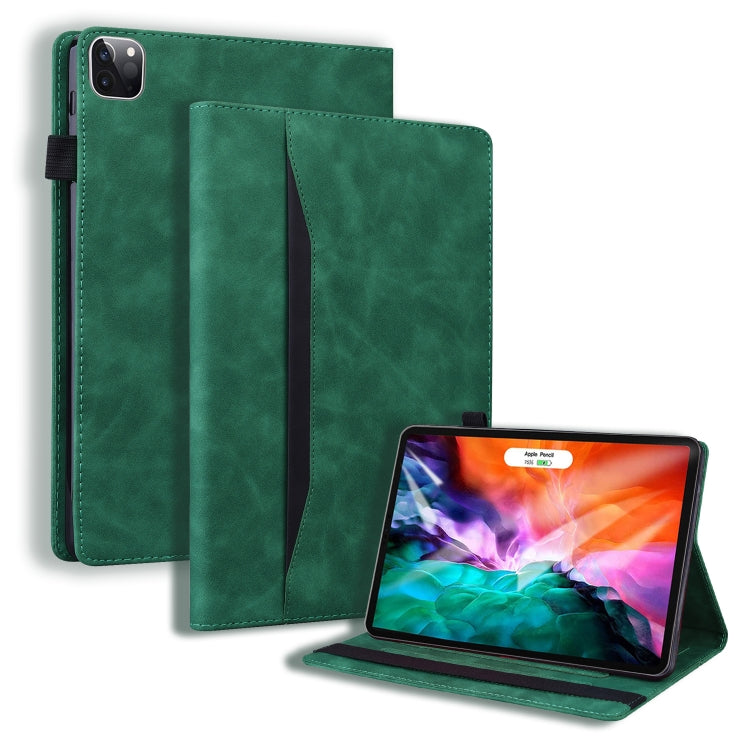 Business Shockproof Horizontal Flip PU Leather Green Tablet Case - For iPad Pro 12.9" (2022) / (2021) / (2020) - MosAccessories.co.uk