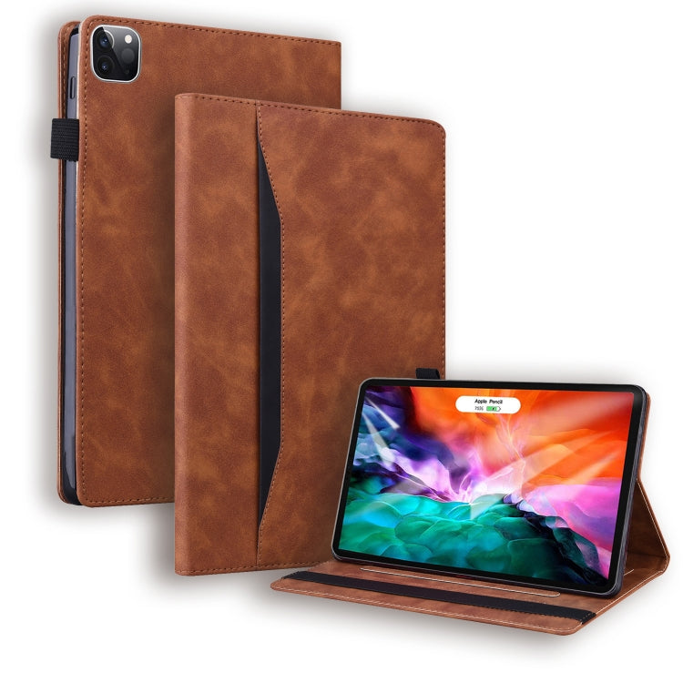 Business Shockproof Horizontal Flip PU Leather Brown Tablet Case - For iPad Pro 12.9" (2022) / (2021) / (2020) - MosAccessories.co.uk