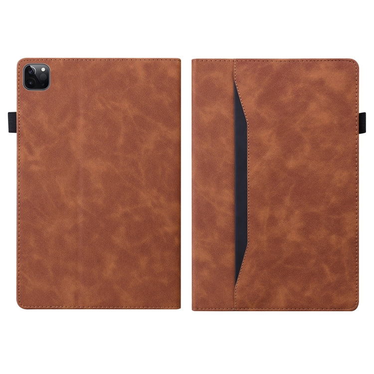 Business Shockproof Horizontal Flip PU Leather Brown Tablet Case - For iPad Pro 12.9" (2022) / (2021) / (2020) - MosAccessories.co.uk