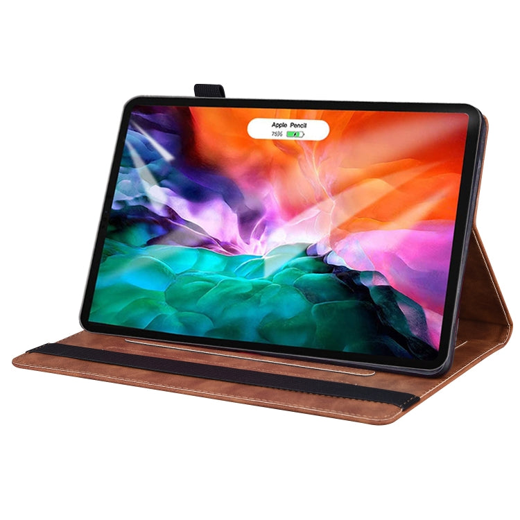 Business Shockproof Horizontal Flip PU Leather Brown Tablet Case - For iPad Pro 12.9" (2022) / (2021) / (2020) - MosAccessories.co.uk