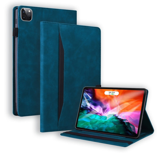 Business Shockproof Horizontal Flip PU Leather Blue Tablet Case - For iPad Pro 12.9" (2022) / (2021) / (2020) - MosAccessories.co.uk