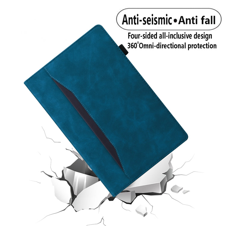 Business Shockproof Horizontal Flip PU Leather Blue Tablet Case - For iPad Pro 12.9" (2022) / (2021) / (2020) - MosAccessories.co.uk