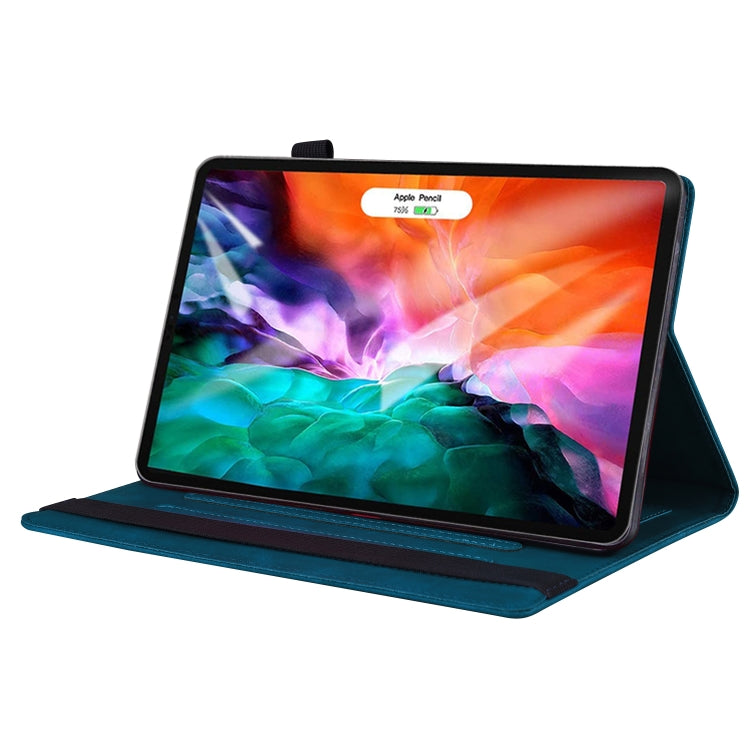 Business Shockproof Horizontal Flip PU Leather Blue Tablet Case - For iPad Pro 12.9" (2022) / (2021) / (2020) - MosAccessories.co.uk