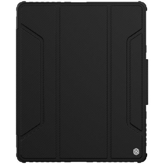 Nillkin Bumper Pro Black Flip PU Leather Tablet Case with Pen Slot Holder - For iPad Pro 12.9" (2022) / (2021) / (2020) - MosAccessories.co.uk