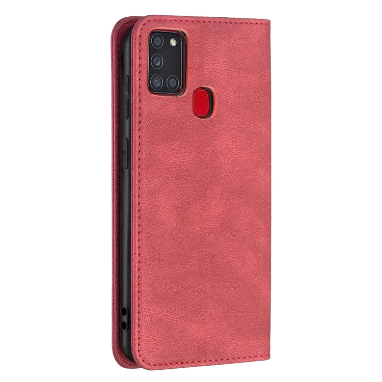 Magnetic RFID Blocking Anti-Theft PU Leather Wallet Case - For Samsung Galaxy A21s - mosaccessories