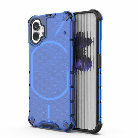 Shockproof Honeycomb Armour Blue Phone Case - For Nothing Phone (1) at MosAccessories
