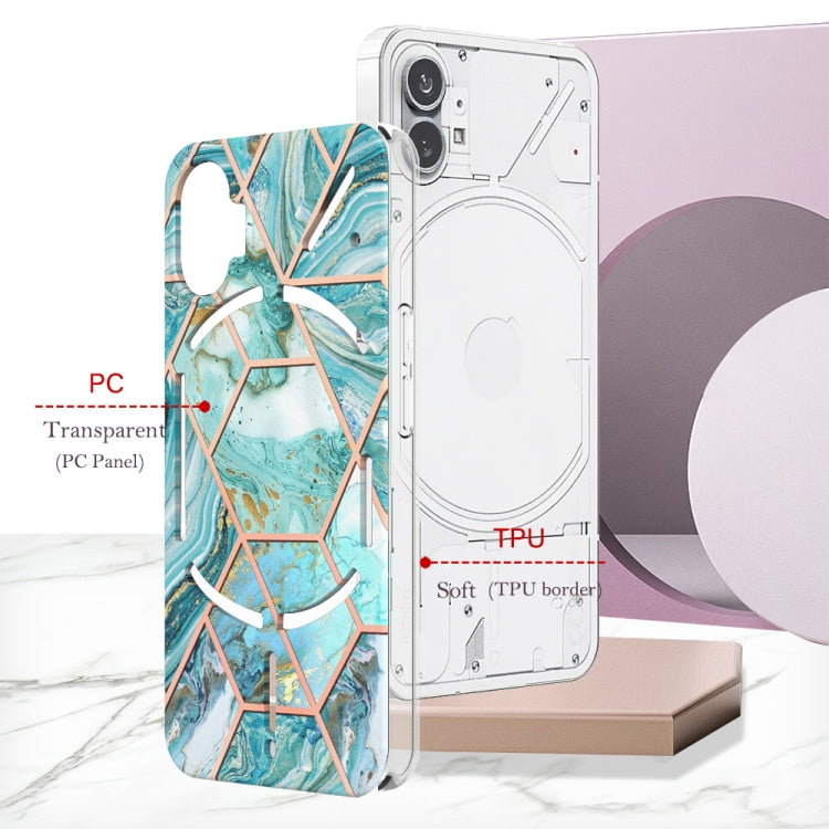 Electroplating Splicing Marble TPU Phone Case - For Nothing Phone (1) - mosaccessories