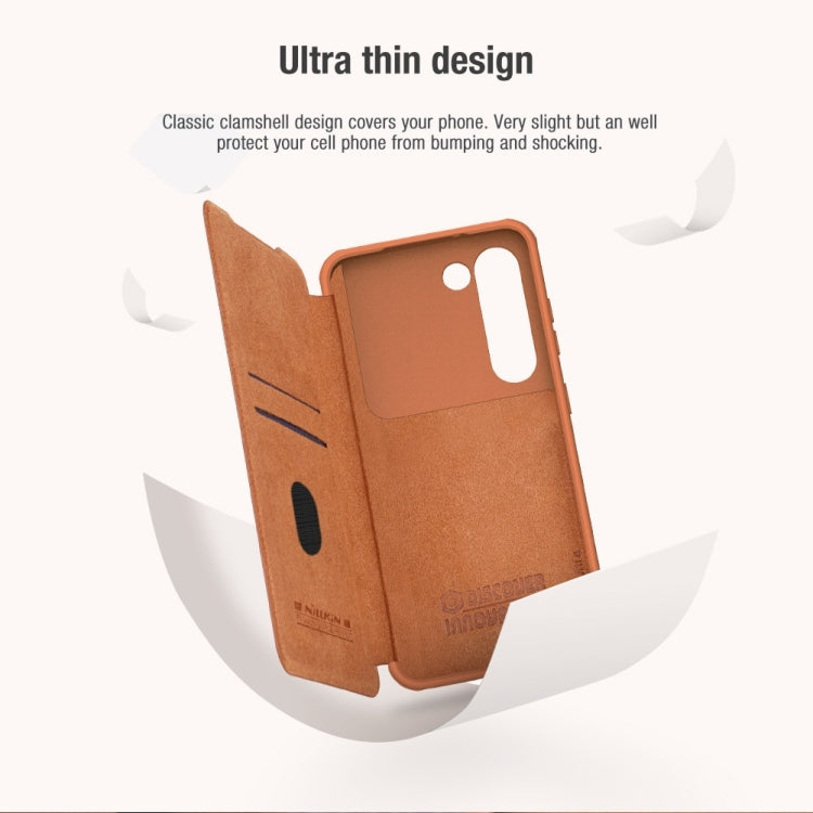Nillkin Qin Pro Series Leather Flip Case - For Samsung Galaxy S23 - mosaccessories