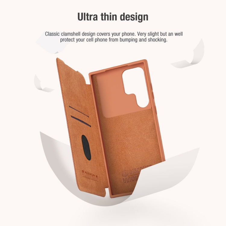 Nillkin Qin Pro Series Leather Flip Case - For Samsung Galaxy S23 Ultra - mosaccessories