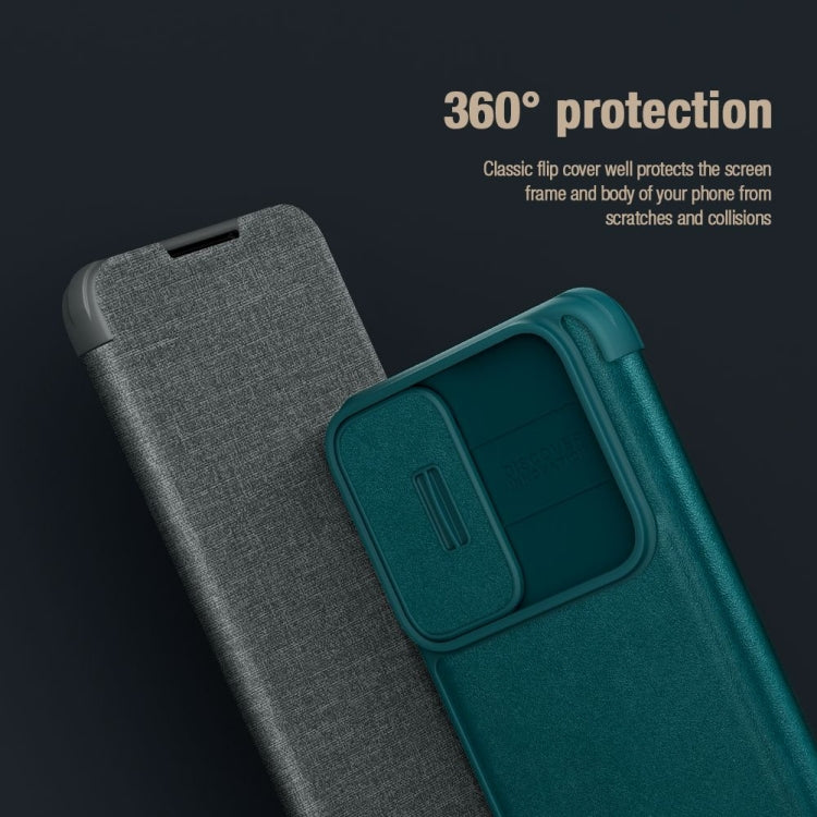 Nillkin Qin Pro Leather + Cloth Flip Case - For Samsung Galaxy S23 - mosaccessories