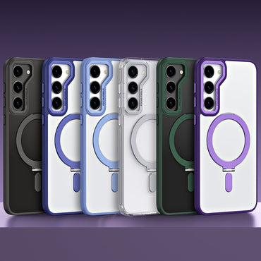 MagSafe Shockproof Phone Case with Holder Ring Stand - For Samsung Galaxy S23 - mosaccessories