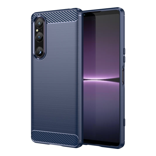 Brushed Texture Carbon Fiber TPU Phone Case - For Sony Xperia 1 V - mosaccessories