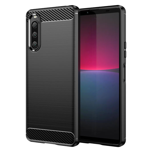 Brushed Texture Carbon Fiber TPU Phone Case - For Sony Xperia 10 V - mosaccessories