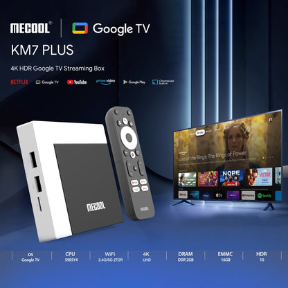 Mecool KM7 Plus Android 10.0 Smart TV Set Top Box (UK Plug) - mosaccessories
