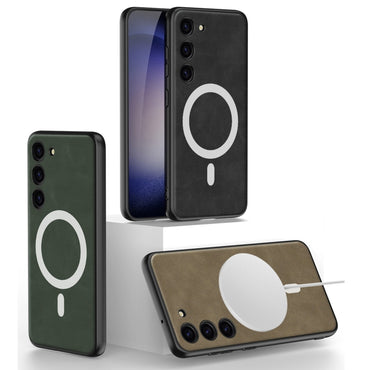 GKK MagSafe Skin Feel PU Leather Case - For Samsung Galaxy S23 Ultra - mosaccessories