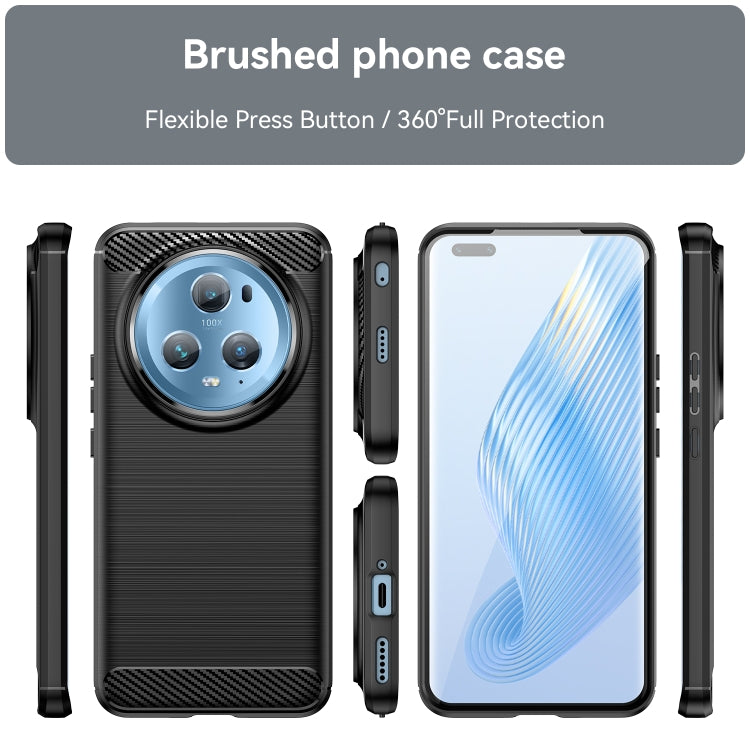 Brushed Texture Carbon Fiber TPU Phone Case - For Honor Magic5 Pro - mosaccessories