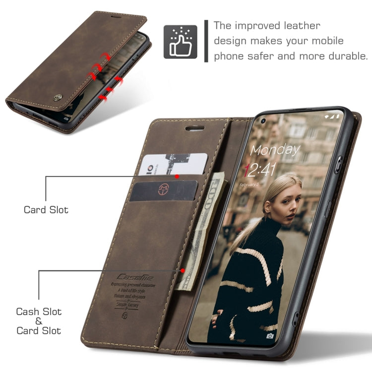 CaseMe Multifunctional Horizontal Flip Leather Coffee Case - For OnePlus 11 - mosaccessories