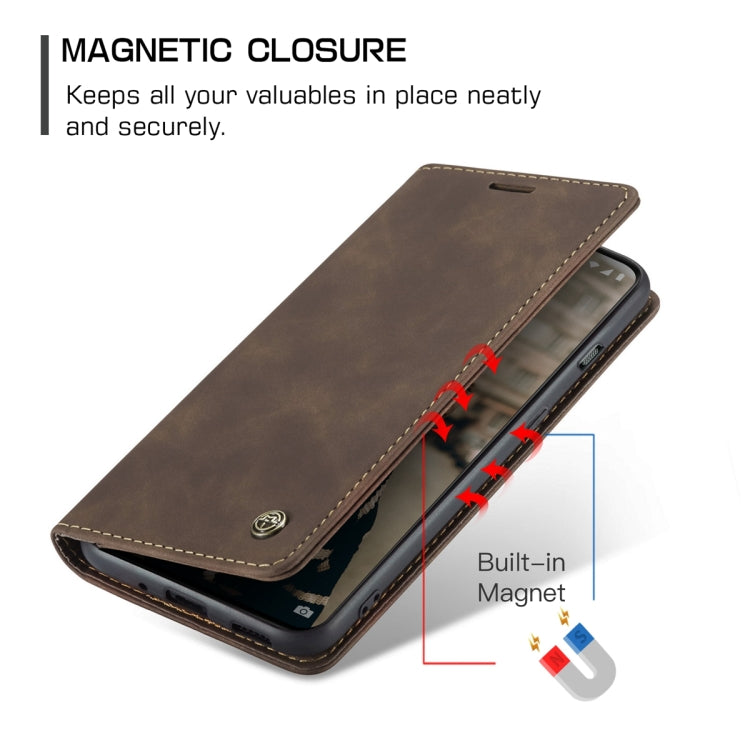 CaseMe Multifunctional Horizontal Flip Leather Coffee Case - For OnePlus 11 - mosaccessories