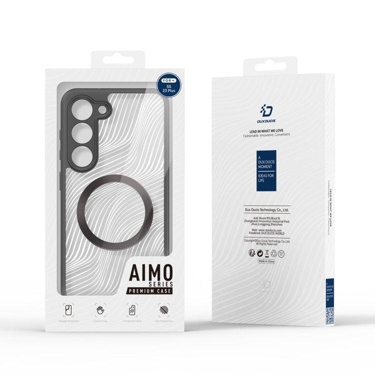 Dux Ducis Aimo Series TPU + PC MagSafe Frosted Feel Black Phone Case (Packaging) - For Samsung Galaxy S23+ - MosAccessories.co.uk