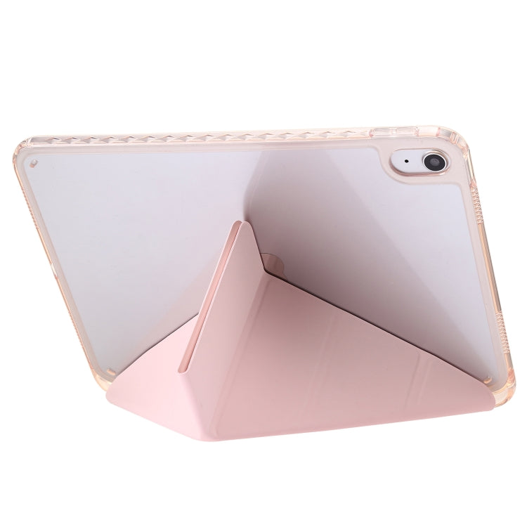 Clear Acrylic Deformation Leather iPad Case (Pink) - For iPad 10th Gen 10.9 (2022) - mosaccessories
