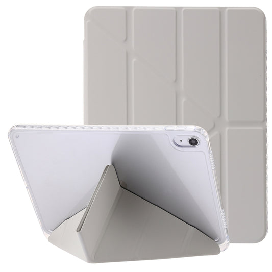 Clear Acrylic Deformation Leather iPad Case (Grey) - For iPad 10th Gen 10.9 (2022) - mosaccessories
