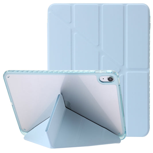 Clear Acrylic Deformation Leather iPad Case (Ice Blue) - For iPad 10th Gen 10.9 (2022) - mosaccessories
