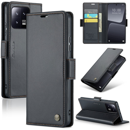 CaseMe Butterfly Buckle Litchi Texture RFID Anti-theft Wallet Case - For Xiaomi 13 - mosaccessories