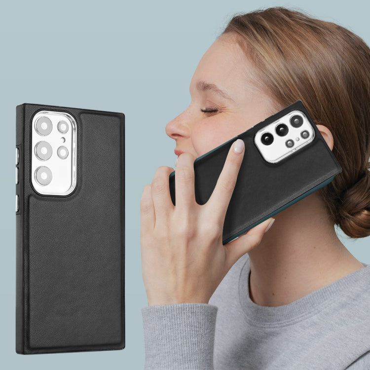 PU Leather Texture Black Phone Case - For Samsung Galaxy S23 Ultra - MosAccessories.co.uk