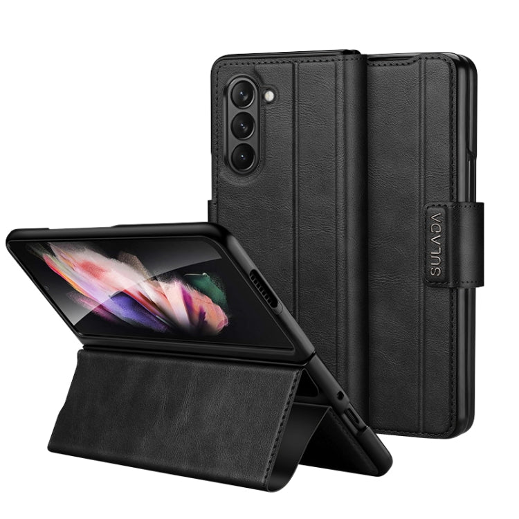 Sulada All-inclusive Magnetic Snap Flip Leather Phone Case - For Samsung Galaxy Z Fold5 - mosaccessories