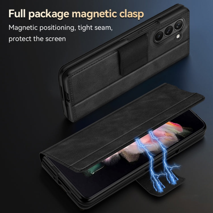 Sulada All-inclusive Magnetic Snap Flip Leather Phone Case - For Samsung Galaxy Z Fold5 - mosaccessories