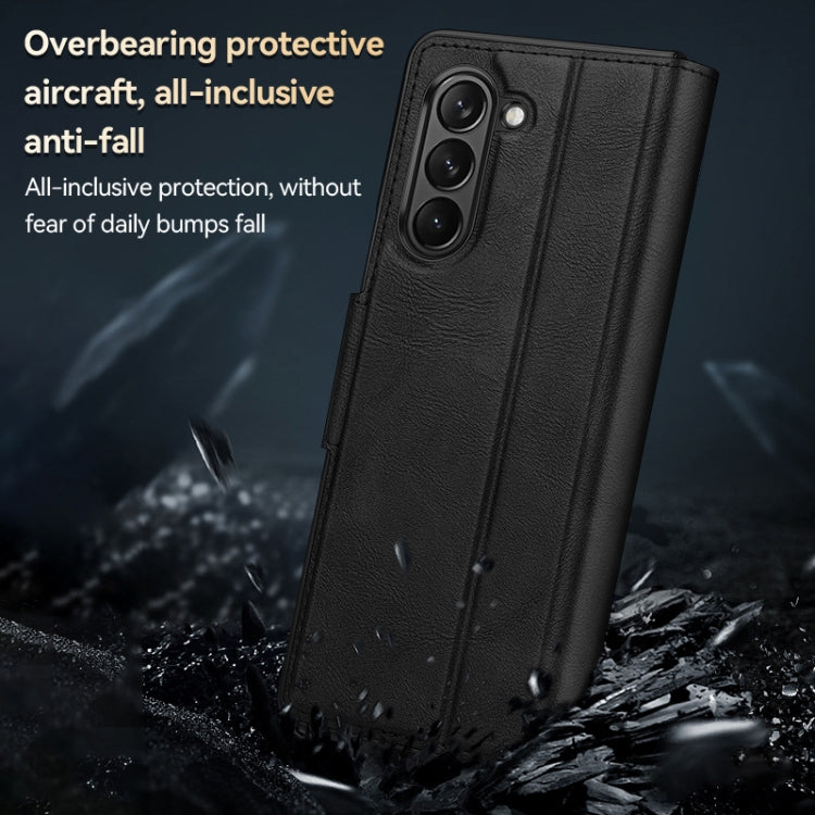 Sulada All-inclusive Magnetic Snap Flip Leather Phone Case - For Samsung Galaxy Z Fold5 - mosaccessories