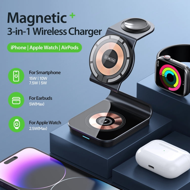DUZZONA W15 15W 3 in 1 Transparent Magnetic Suction Wireless Charging Stand - mosaccessories