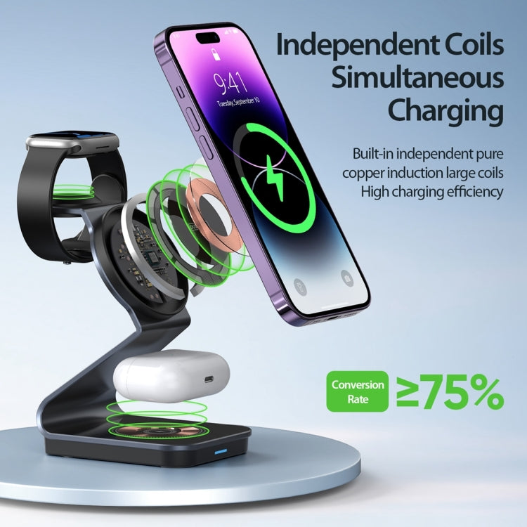 DUZZONA W15 15W 3 in 1 Transparent Magnetic Suction Wireless Charging Stand - mosaccessories