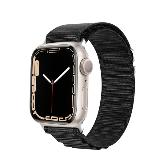 Dux Ducis GS Series Nylon Loop Watch Band - For Apple Watch 9 (45mm) Black - mosaccessories