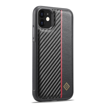 LC.IMEEKE 3 in 1 Carbon Fiber Texture Shockproof Black Case - For iPhone 11 - mosaccessories