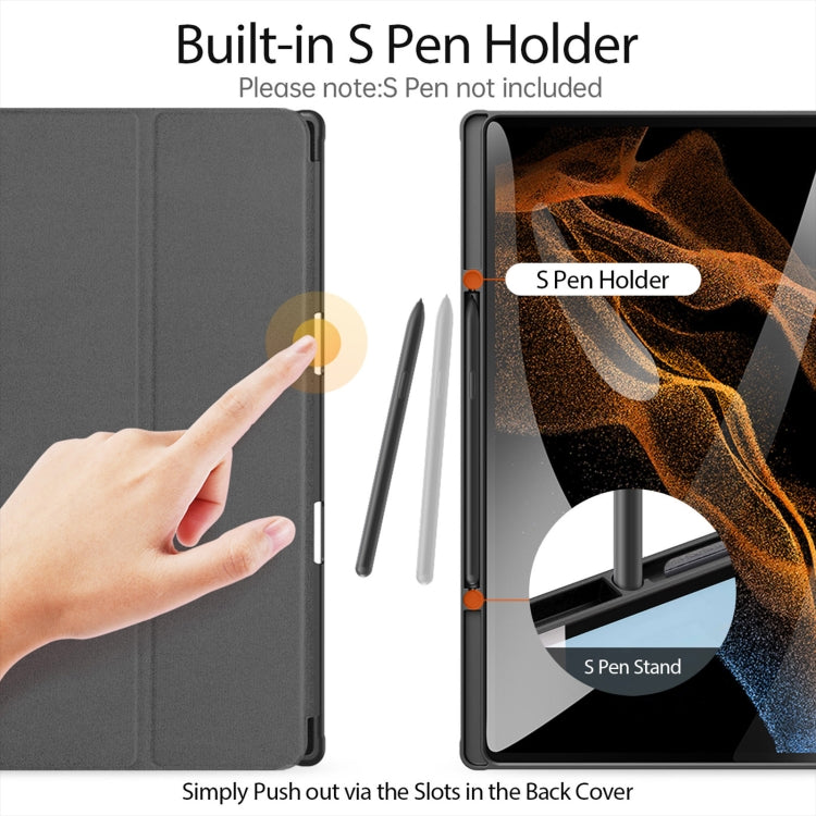 Dux Ducis Domo Series Tri-Fold Smart Tablet Case - For Samsung Galaxy Tab S9 Ultra - mosaccessories