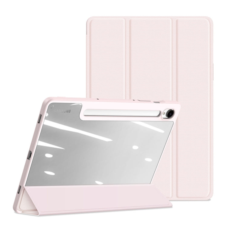 Dux Ducis Toby Series Pink Tri-Fold Smart Tablet Case - For Samsung Galaxy Tab S9 FE - MosAccessories.co.uk