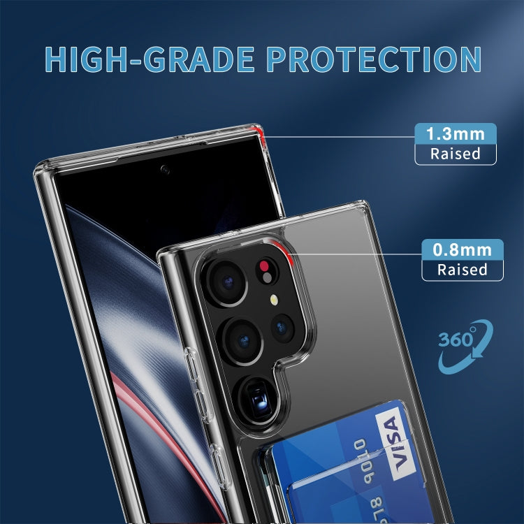 Clear Card Slot Air Bag Phone Case - For Samsung Galaxy S23 Ultra - mosaccessories