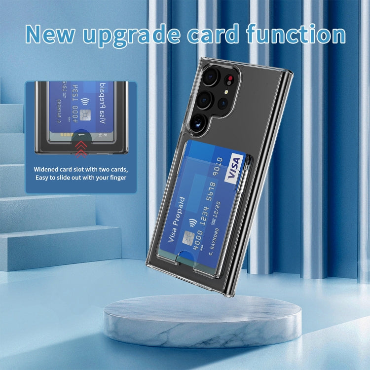 Clear Card Slot Air Bag Phone Case - For Samsung Galaxy S23 Ultra - mosaccessories
