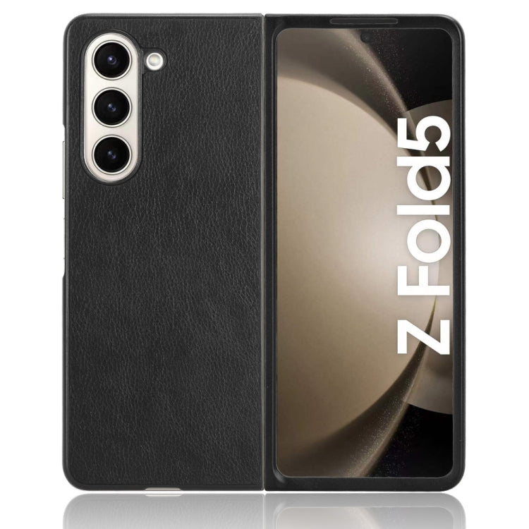 Litchi Texture Back Case - For Samsung Galaxy Z Fold5 - mosaccessories