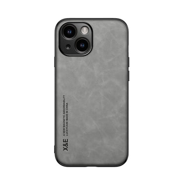 Skin Feel Magnetic Leather Back Phone Case - iPhone 15 - mosaccessories