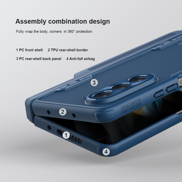 Nillkin Super Frosted Fold PC + TPU Phone Case with Pen Slot - For Samsung Galaxy Z Fold5 - MosAccessories.co.uk