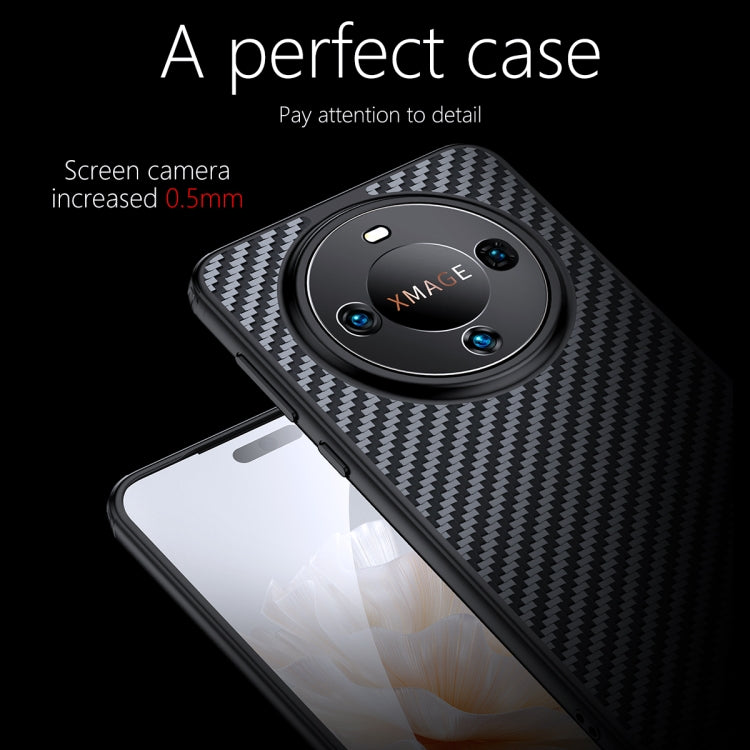 wlons Magsafe Carbon Fiber Kevlar TPU Black Case - For Huawei Mate 60 Pro - mosaccessories