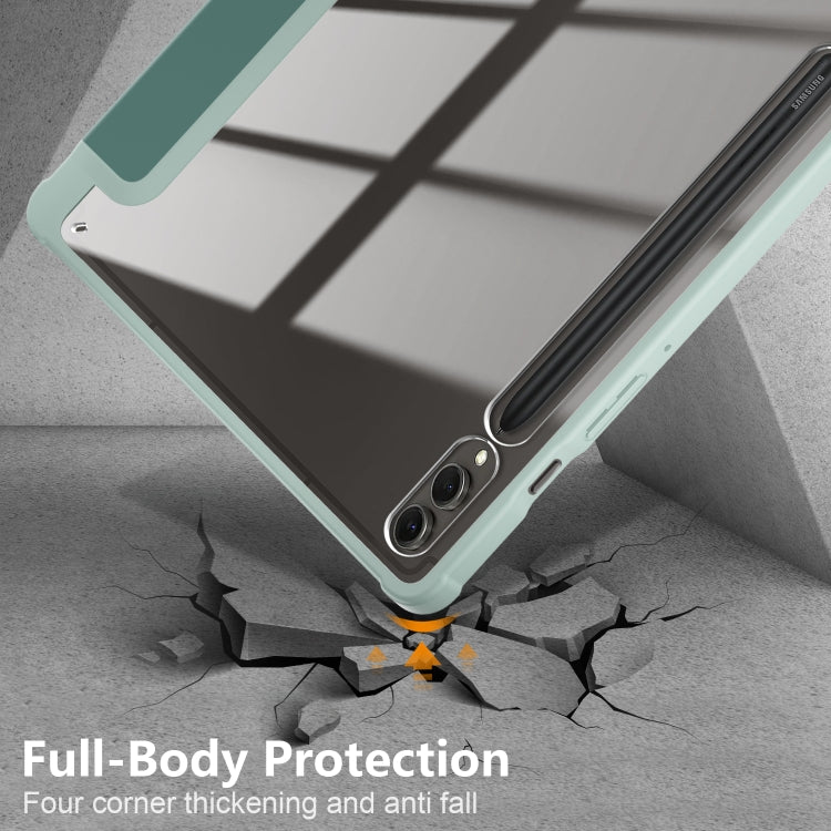 Acrylic 3-folding Smart Leather Tablet Case - For Samsung Galaxy Tab S9+ - mosaccessories