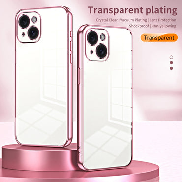 Transparent Plating Fine Hole Phone Case - For iPhone 15 / 14 and 13 Series - Mos Accessories