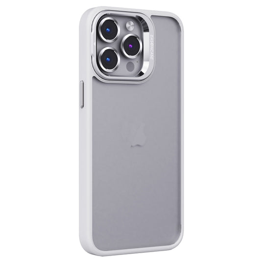 Invisible Lens Holder PC + TPU Frosted Phone Case (White) - For iPhone 15 / 14 / 13 Series - Mos Accessories