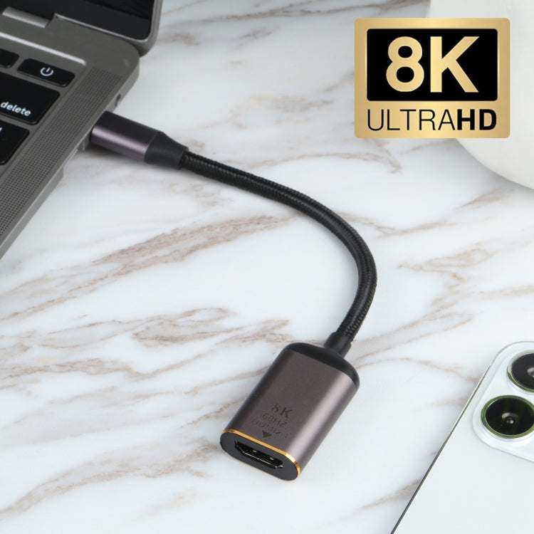 8K 60Hz HDMI Female to USB-C Male Adapter Cable - mosaccessories