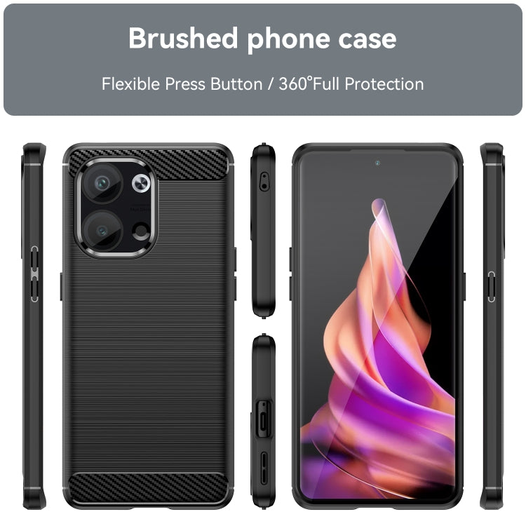 Brushed Texture Carbon Fiber TPU Phone Case - For Oppo Reno9 - mosaccessories